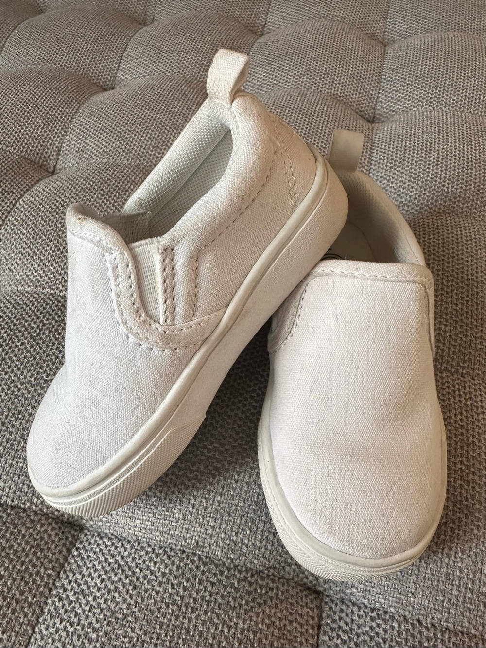 Toddler White Slip-On Canvas Shoes